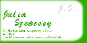 julia szepessy business card