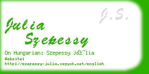 julia szepessy business card